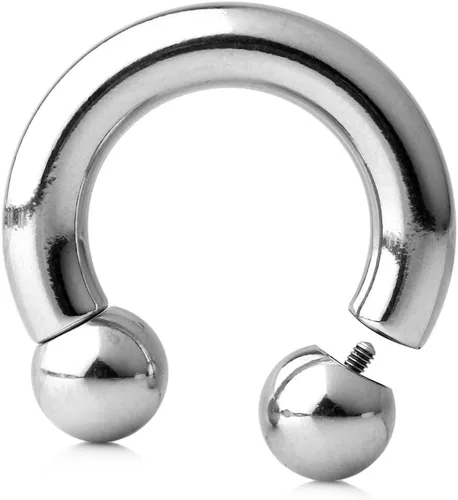 Miniatura 3 de Ruifan Barra circular de acero quirúrgico 316L con rosca interna, herradura 2G 4G 6G 8G 0G 00G