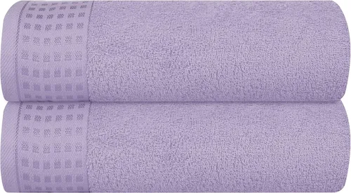 GLAMBURG Juego de 2 toallas de baño de gran tamaño 100% algodón, 28 x 55 pulgadas, ultra suaves, altamente absorbentes, compactas, de secado rápido