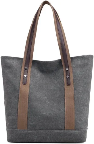 Sunshinejing Bolsos de hombro de lona para mujer, estilo retro, casual, bolsa de trabajo, bolsos de mano