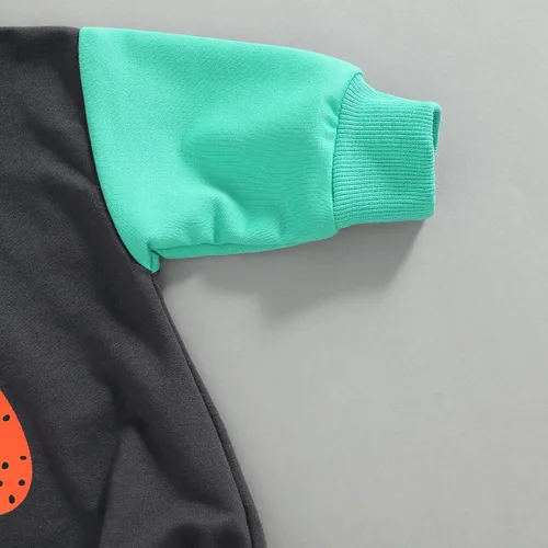 Miniatura 100 de Ropa de Halloween para bebé niña, sudadera con estampado de calabaza, mameluco de burbujas, lindo traje de Acción de Gracias de otoño