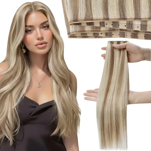 Miniatura 23 de Moresoo - Extensiones de cabello humano real cosidas, Remy, lacio, doble trama, color negro jet, 14 pulgadas, 3.53 onzas