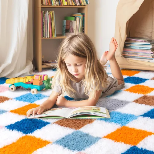 Miniatura 10 de Alfombras de área de 8x10 para sala de estar, alfombra shaggy grande ultra suave y esponjosa para dormitorio, alfombras de felpa mullida Blanco crema