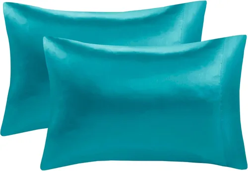 Miniatura 29 de Madison Park Essentials Juego de 2 fundas de almohada de satén para cabello y piel, lujosamente suave, sedosa con brillo natural, fresca al tacto