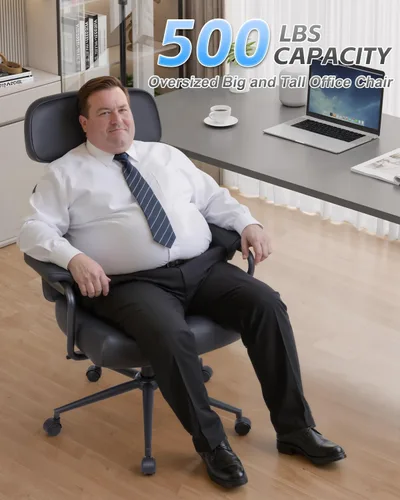 Miniatura 3 de Silla de oficina grande y alta de 500 libras, silla de escritorio cómoda, silla de computadora de gran tamaño extra ancha, sillas modernas