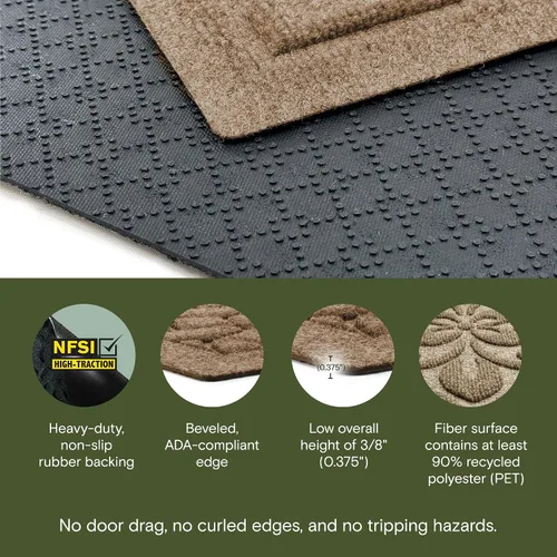Miniatura 4 de WaterHog - Tapete para entradas para interiores y exteriores, para entrada del hogar, diseño duradero de captura de suciedad para puerta delantera