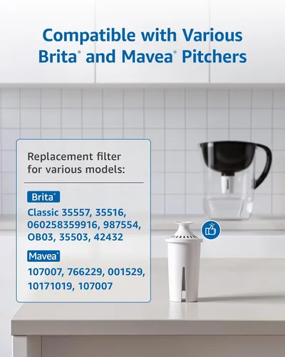 Miniatura 8 de FilterLogic PF06 Filtro de agua para jarra, repuesto para jarra Brita® Classic 35557, OB03, Mavea® 107007 y Brita®, jarra de 10 tazas Amazon
