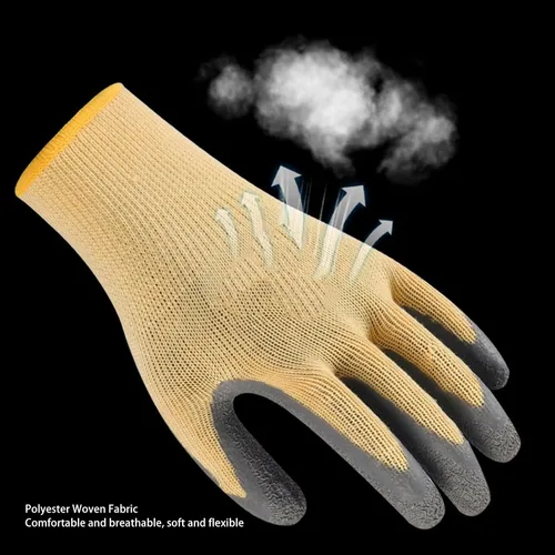 Miniatura 5 de Hilitand Guantes de trabajo de aislamiento ignífugos, guantes de electricista de goma de 400 V con textura antideslizante en tela de nailon
