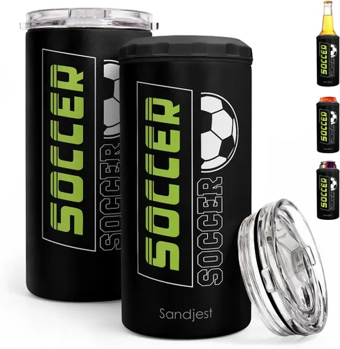 Miniatura 28 de SANDJEST Regalos para Papá Bonito de Bonus - Vaso de 12oz de la Hijastra, el Hijo - Diseño 4 en 1 Vaso de Papá Paso Aislante Enfriador de Latas