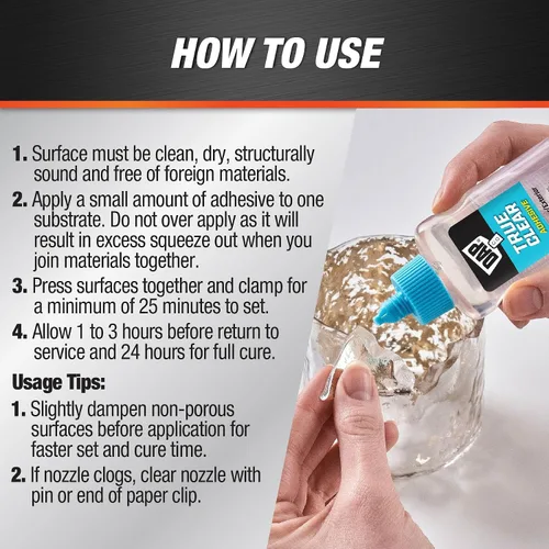 Miniatura 4 de DAP RapidFuse Ultra Clear - Adhesivo multiusos transparente, 1.67 oz (7079800180)