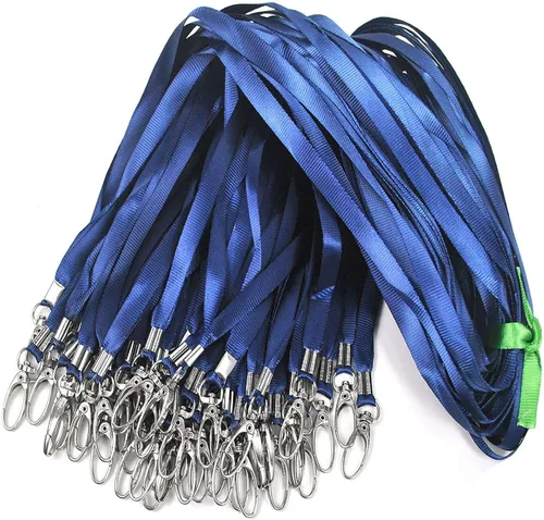Miniatura 10 de Bird Fiy 50 cordones azules de nailon a granel para insignias de identificación, cordones de insignia, ganchos giratorios, clips ideales