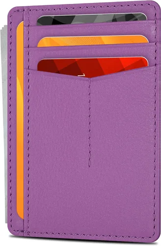 Miniatura 13 de Carteras de cuero Oak Leathers, delgadas y minimalistas con bloqueo RFID, tarjetero de bolsillo frontal para hombres y mujeres, Desnudo