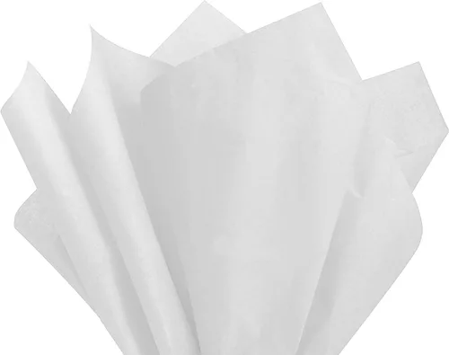 Allgala Papel de regalo de seda, crepe de color, embalaje para regalos, 100 hojas de 20 x 26 pulgadas, color blanco, ideal para bodas, cumpleaños,