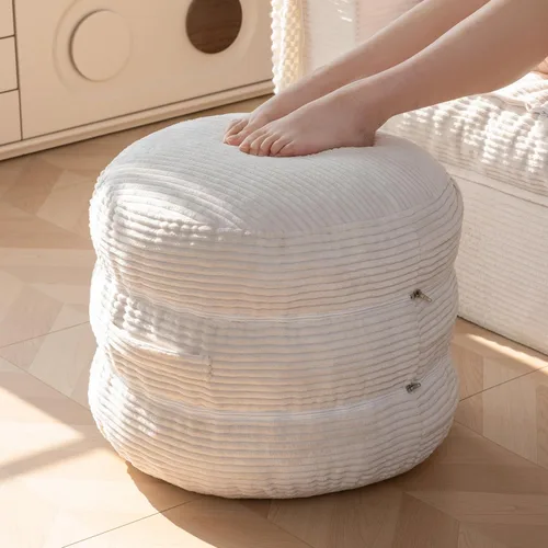 HIGOGOGO Puf otomano relleno redondo moderno relleno de espuma pufs de 20 x 18 pulgadas, otomanos modulares separados en cojines de suelo para silla