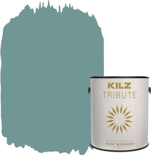 Miniatura 85 de KILZ TRIBUTE Pintura e imprimación, para interiores, semibrillante, Vintage Indigo, 1 galón Índigo Victoria