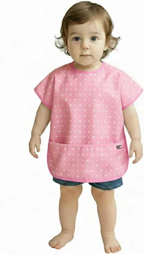 Miniatura 35 de Plie Short Sleeve Waterproof Bib for Toddlers – Easy Clean Feeding Apron for Mealtime, Daycare, Self-Feeding, Lightweight
