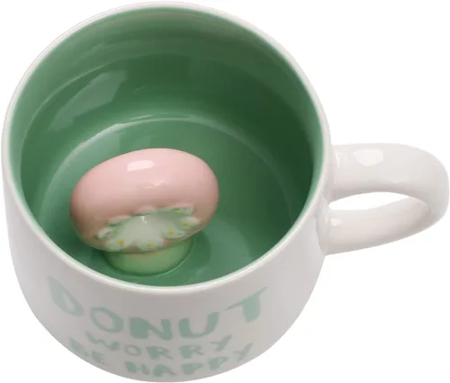 Miniatura 21 de Taza de café 3D con animal de alpaca en el interior, linda figura de cerámica hecha a mano de 12 oz, sorpresa de Navidad, cumpleaños y día