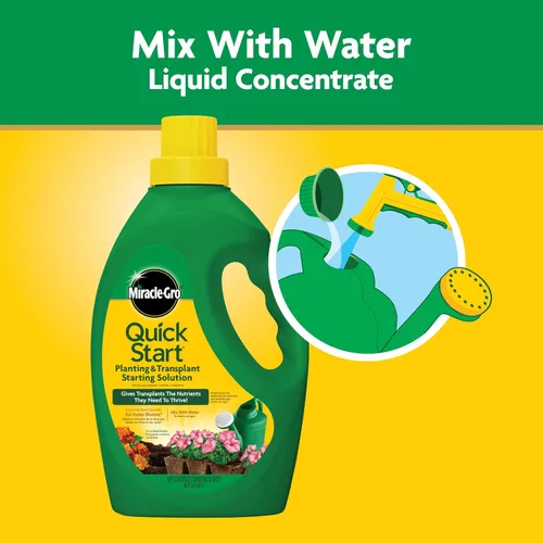 Miniatura 3 de Miracle-Gro Solución de inicio rápido para plantar y trasplante, para plantas de flores y vegetales, mezcla concentrada con agua, 48 onzas.
