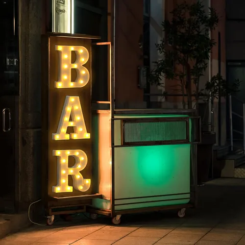 Miniatura 7 de Mudder 3 letreros iluminados de marquesina de 8.9 x 23.7 x 1.8 pulgadas, letrero de barra con luz LED, letras del alfabeto, luz nocturna alimentada