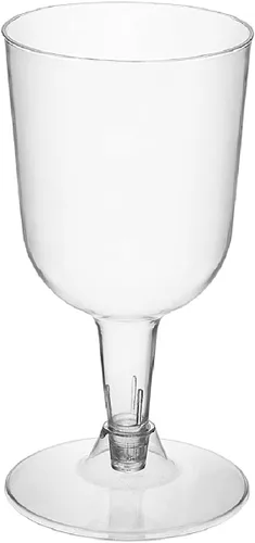 Miniatura 12 de Party Essentials Copas de vino desechables de plástico duro de dos piezas, 20 unidades, 7 onzas, transparente