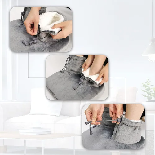 Miniatura 5 de Calentador eléctrico de pies, máquina eléctrica de calor de pies para hombres y mujeres con 3 ajustes de temperatura, lavable a máquina, apagado