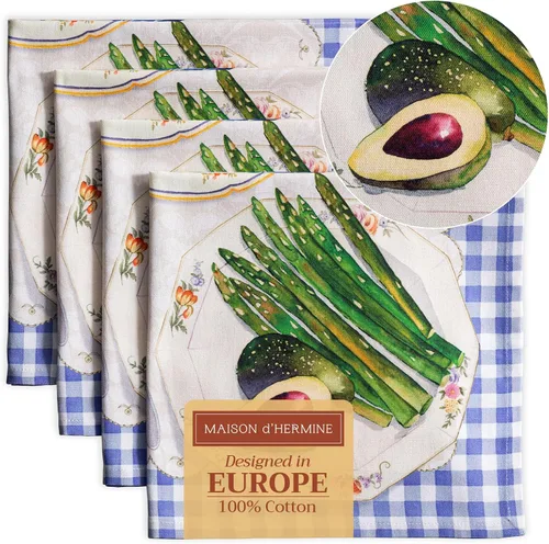 Miniatura 58 de Maison d' Hermine Happy Florals - Juego de 4 servilletas 100% algodón suave y cómodo perfectas para cenas familiares, bodas, fiestas de cóctel, 063