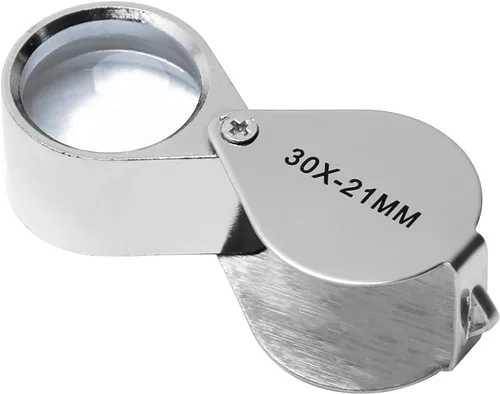 Miniatura 14 de Othmro 2 lupas Jewelers de 10 unidades, diámetro de 0.83 pulgadas, lupa de joyería iluminada de metal, lupa plegable de bolsillo, mini microscopio