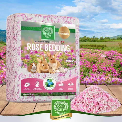 Miniatura 4 de Small Pet Select - Ropa de cama de papel natural con pétalos de rosa reales. Para conejos, conejillos de Indias y otros animales pequeños, 56 L