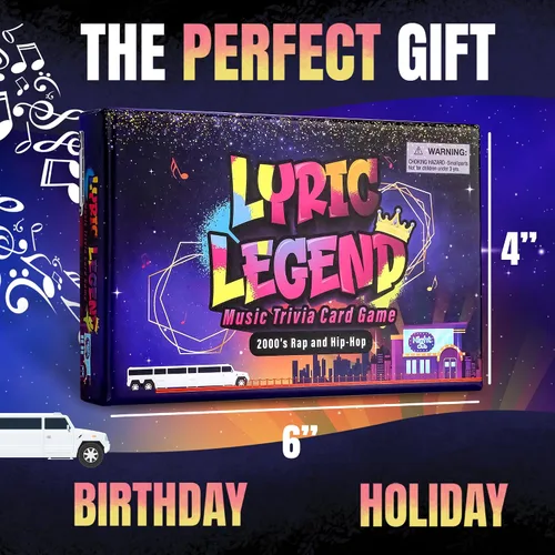 Miniatura 6 de Lyric Legend 2000s Hip-Hop y Rap Music Trivia - Juegos para adultos para noche de juegos - Bueno para grupos - Juego de fiesta de terminar la letra