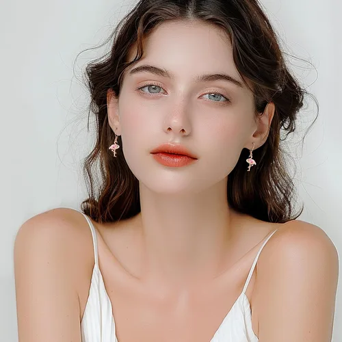 Miniatura 25 de Aretes colgantes de plata de ley con diseño de árbol de la vida, flor, abeja, animales, gato, colibrí, piedra lunar, turquesa, aretes con cierre
