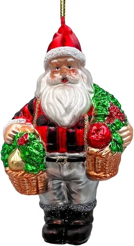 Miniatura 14 de Adorno de cristal soplado a mano de Papá Noel de safari aventurero, decoración navideña temática de viaje de explorador africano de la selva