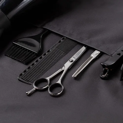 Miniatura 7 de Tosewever Delantales de camarera con 3 bolsillos, delantal de cintura para camarera para mujeres y hombres, restaurante, hogar, negro, medio delantal