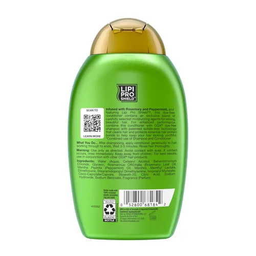 Miniatura 9 de OGX - Acondicionador de fuerza aclarante + romero y menta, acondicionador aclarante para cabello graso que ayuda visiblemente a eliminar el aceite
