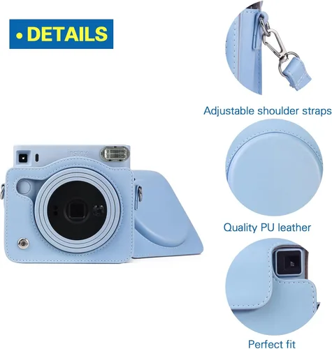 Miniatura 4 de Rieibi Funda cuadrada SQ1, funda protectora para cámara instantánea Fujifilm Instax Square SQ1, cubierta compacta de piel sintética con correa