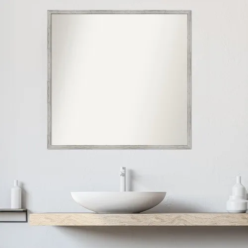 Miniatura 980 de Amanti Art Espejo de baño blanco para sobre el fregadero, 32 x 45 pulgadas, espejo de tocador rectangular blanco esbelto, marco de madera moderno