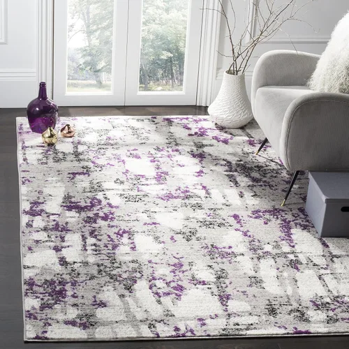 Miniatura 12 de SAFAVIEH Skyler Collection SKY193B - Alfombra moderna abstracta que no desprende pelusa, para sala de estar o dormitorio, 2 x 4 pies, gris/azul
