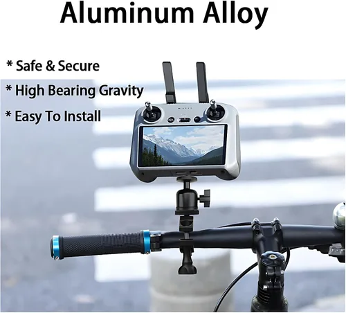 Miniatura 2 de Soporte de bicicleta para Mini 4 Pro/DJI Neo RC2 Soporte de manillar de bicicleta compatible con DJI Mini 3 Pro/Air 2s/Mavic 3 Drone Bike Aluminu