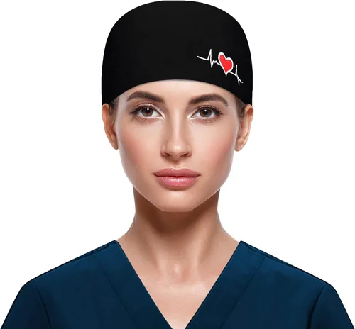 Miniatura 2 de Fesciory Gorras de trabajo ajustables con botón y banda para el sudor, vendaje elástico para mujer