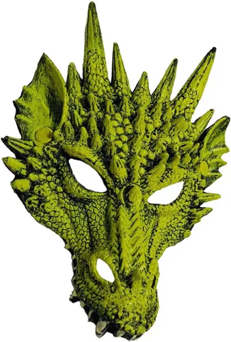Miniatura 13 de Himine - Máscara de cosplay de cabeza de dragón para festival, fiesta y Halloween Rojo