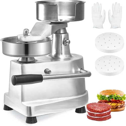 Miniatura 10 de VEVOR Prensa Comercial para Hamburguesas, Prensa para Hamburguesas de 150mm/6pulgadas, Prensa de Acero Inoxidable de Grado Alimentario