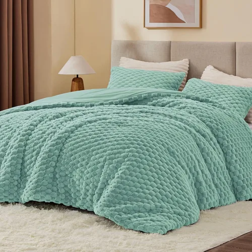 Miniatura 28 de BEDELITE Juego de Edredón Esponjoso Twin - Edredón Suave de Vellón Beige para Cama Twin, Juego de Ropa de Cama Lujoso y Cálido para Invierno, Juego