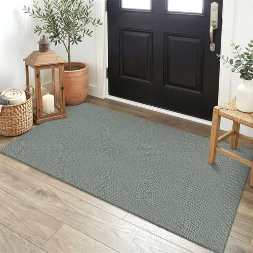 Miniatura 26 de EARTHALL Alfombra pequeña de 2 x 3 pies, lavable para entrada, antideslizante, trenzada, alfombra para puerta interior y exterior, alfombra tejida