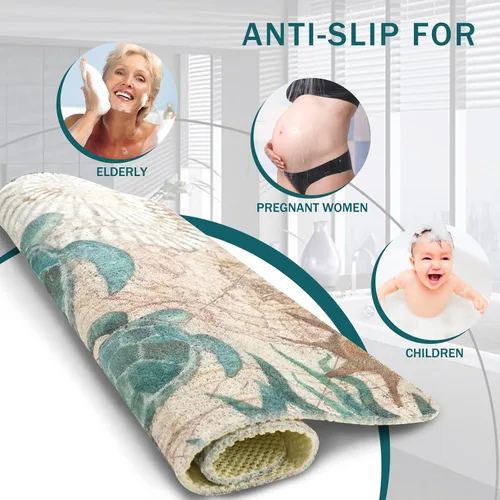 Miniatura 6 de Get Naked - Tapete de ducha cuadrado, antideslizante, de secado rápido, fácil limpieza, tapete de ducha para suelo de baño, tapete de baño lindo