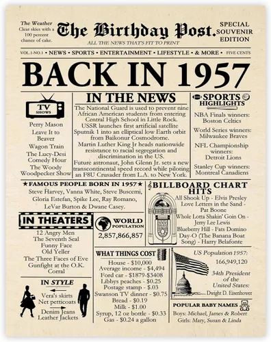Miniatura 48 de Póster de cumpleaños 96 sin marco, periódico Back In 1930, regalos de feliz cumpleaños 96 para hombres y mujeres, vintage, retro, nacido en 1930