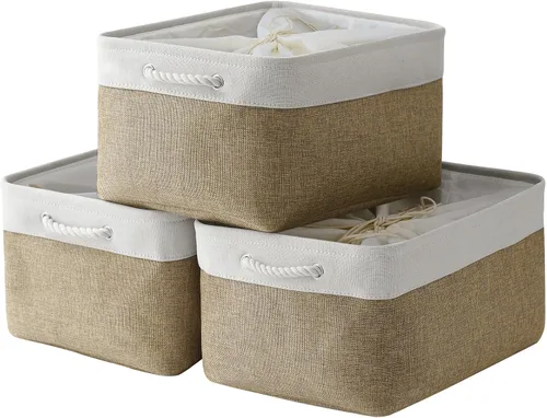 Miniatura 42 de TheWarmHome Contenedores de almacenamiento para estantes, tamaño mediano, 3 unidades, 13.8 pulgadas de largo x 9.8 pulgadas de ancho x 6.7 pulgadas