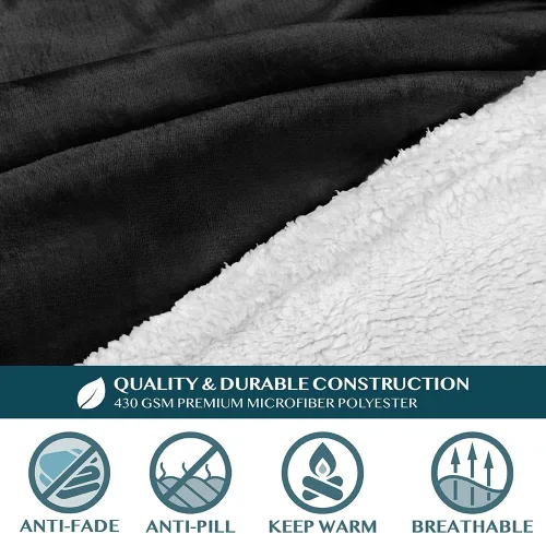 Miniatura 8 de PAVILIA Manta Sherpa Vestible con Mangas y Bolsillo, Manta Corporal Envolvente Gruesa de Felpa Acogedora para Adultos Mujeres Hombres, Regalo