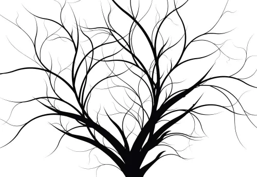 Miniatura 2 de wall26 - Silueta de un árbol negro con ramas sobre un fondo blanco - Mural de pared, calcomanía extraíble, decoración del hogar - 66x96 pulgadas