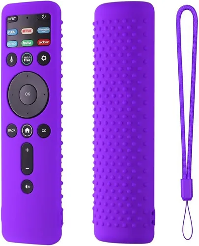 Miniatura 10 de Hi Color Funda de silicona para control remoto VIZIO XRT260 Smart TV, a prueba de golpes, antideslizante, cordón (negro)