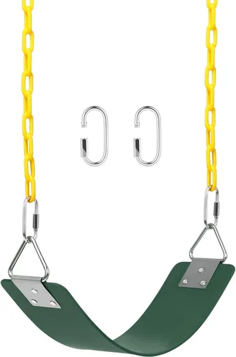 AGPTEK Juego de columpio, asiento con cadenas antioxidantes de 66 pulgadas con revestimiento termoplástico, soporta 250 libras, accesorios de cojín