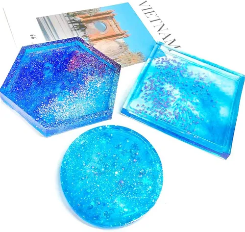 Miniatura 2 de Rolin Roly Molde de resina para bandeja redonda pequeña, moldes de silicona para platos pequeños, bandejas de epoxi, molde de fundición, molde