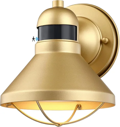 LONEDRUID Lámpara LED con Sensor de Movimiento para Exteriores, Luminarias de Granero, Farol de Porche Exterior del Anochecer al Amanecer, Aplique